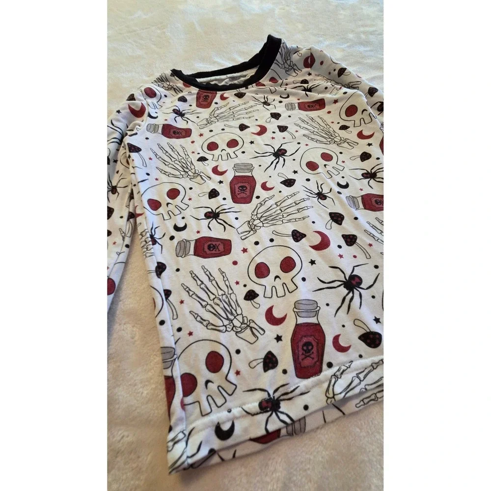 Bamboo Halloween Pajama Top Toddler 12–18M Skull Spider‎ Skeleton Print